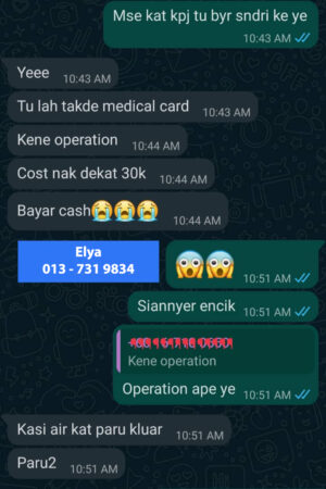 Pengajaran - Bila tiada Insurans - Operation air dari paru-paru KENA BAYAR SENDIRI RM30,000!