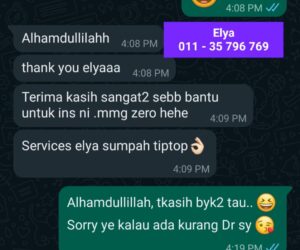 Testimoni - Service Elya Sumpah TipTop!