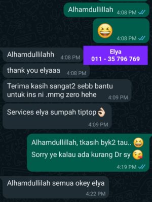 Testimoni - Service Elya Sumpah TipTop!